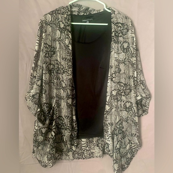 Sara Michelle Cardigan set sz 1x 3/4 sleeve sheer - Picture 1 of 6
